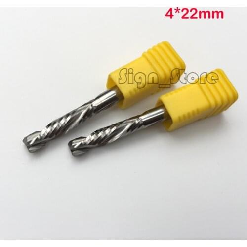 2pcs 4x22MM Up &Down Cut- 2 Spiral Flute Carbide CNC Mill Milling Tools,CNC Milling Cutter,Woodworking Cutting Tools Router Bit