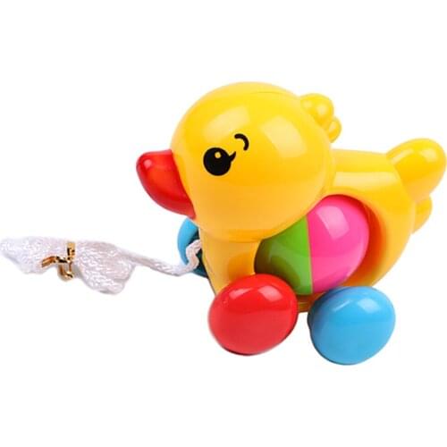 Yellow Duck Pull Toy with Sound, Babys Walk Learning Developmental Toy, Kids Birthday Xmas Gift
