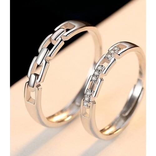 Adjustable Size Ring Couple Rings Minimalist Wedding Anniversary Opening Rings for Men Women Couple Engagement Ring Jewelry Gift