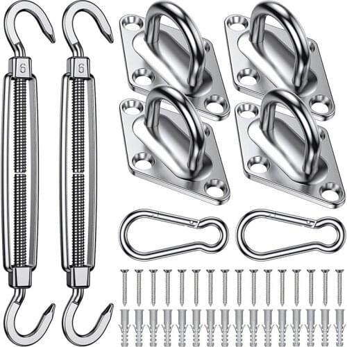 M6 Heavy Duty Sun Shade Sail Fixing Kit,Stainless Steel Installation Hardware For Outdoor Rectangular Square Shade Sails