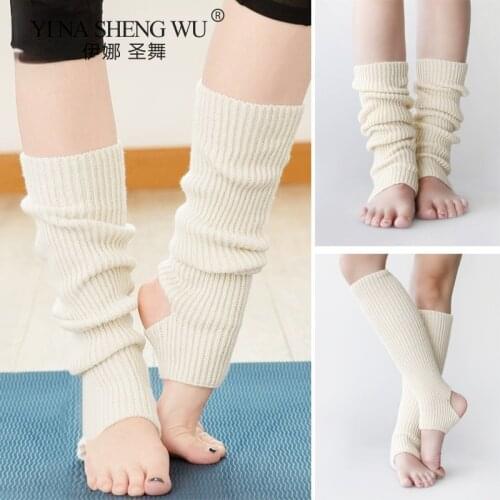 Ballet Dance Leg Sets Knitted Socks Women Girls Purple Latin Fitness Dancing Socks Long Warm Knitted Practice Dance Foot Covers