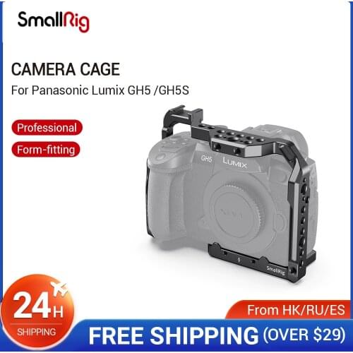 SmallRig For Panasonic Lumix GH5 /GH5S Camera Cage With 1/4' 3/8' Threads Holes + Cold Shoe Plate Mount NATO Rail Kit-2646