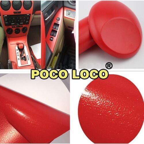 Red Leather Pattern Stickers Car Decorations Car Body Cover- Vinyl Wrap Adhesive Car Sticker Decal Film- Automobile Decals