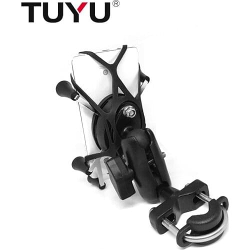 TUYU Motorcycle Handlebar Rear Mirror Mount Rail X-Grip for Gopro CellPhone Smartphone Holder for iPhone 7 7+ 6s Ram Mounts