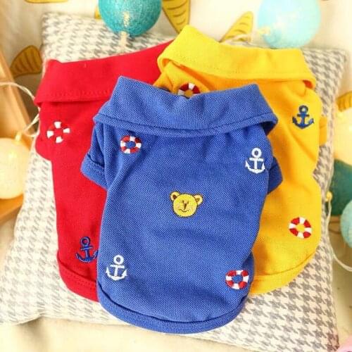 Summer Pet Rainbow Embroidered Polo Shirt Suit For Chihuahua Yorkies Costumes Puppy Vest Clothes for Small Dogs Frence Bulldog