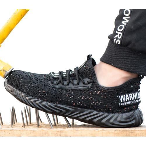 Summer Safety Shoes Light and Breathable Protective Shoes Mens Steel Toe Cap Anti-smashing Work Shoes Men