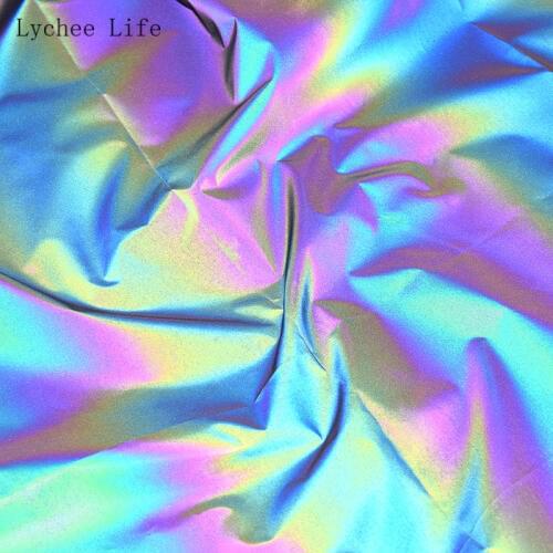Lychee Life Strech Cloth Fabric Composite High Reflective Background Clothing Fabric Diy Sewing Crafts