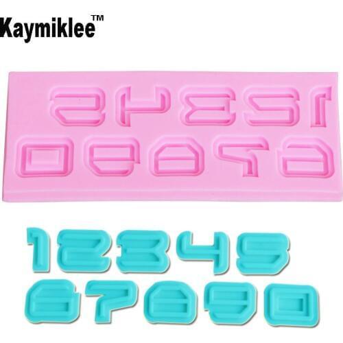 M958 Art Number 0-9 Silicone Mold Resin Cake Border Fondant Cake Decorating Tools Candy Chocolate Gumpaste Moulds