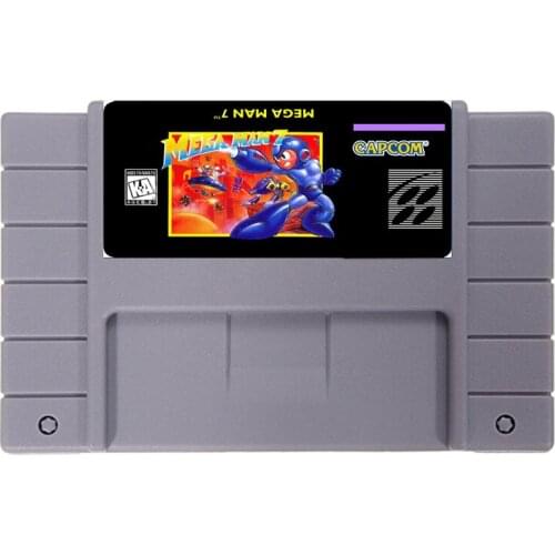 MEGAMAN 7 16 bit NTSC Big Gray Game Card For USA Version Game Player