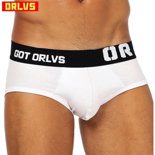 ORLVS sexy men underwear U convex pouch slip cueca male panties Mens gay Modal briefs mens underpant man brand men shorts OR153