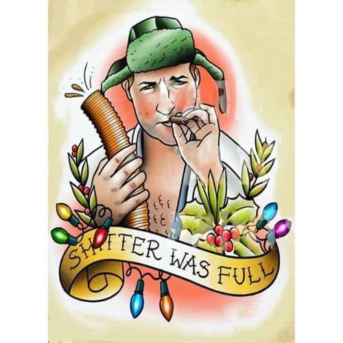 "SHIT TER WSA FULL" Tattoo Design Manuscript Print Painting Wall Art Retro Kraft Poster Wall Sticker Barber Shop Home Decor