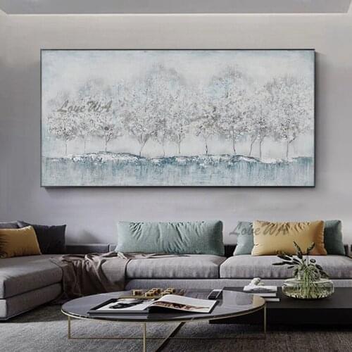 New Arrival The Soft Abstract Painting Many Trees Wall Art Canvas Paintings Artwork 100% Hand Painted Decor For Home No Framed