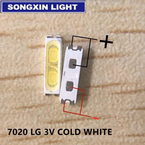 1000PCS for LG INNOTEDK LED BACKLIGHT 7020 3V 0.5W WHITE COLD 50LM FOR LG TV REPAIR Light-emitting diode