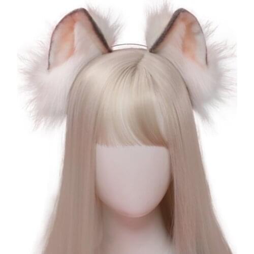 Animal Fox ear hair hoop headband Cosplay Furry Headdress Fur hair band fluffy