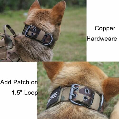 Hot Sale Tactical Military Adjustable Dog Training Collar Nylon Leash MetalBuckle M-XL