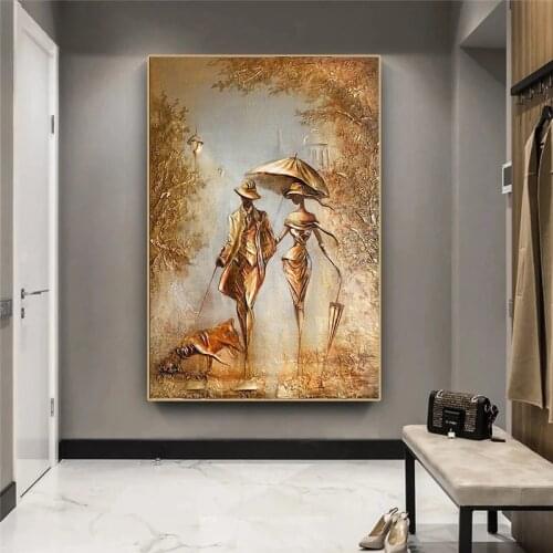 Romantic Love Couple Home Poster Print Lovers Wall Art Interesting Canvas Painting Lady gentleman Decoration Room Picture Decor