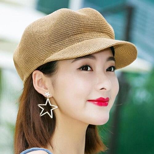 New Versatile Octagonal Hat Female Summer Korean Student Cap Mesh Breathable UV Proof Sun Hat Hat for Women Beret Hat V090