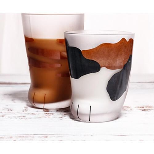 Heat-resistant Glass CATS Paw Cup Cat Foot Cup Cat Foot Cup Milk Cup Cat Leg Cute Glass Glass Cups