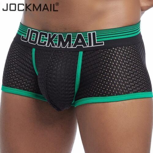 JOCKMAIL New Sexy Men Underwear Boxer Breathable Mesh boxershorts men Male Underpants cueca Gay penis Man Panties Mens Trunks