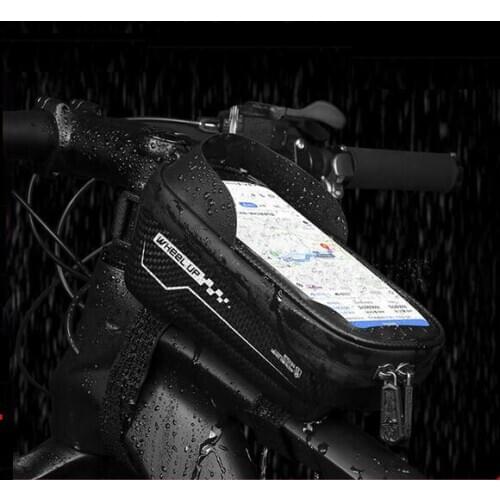 WHEEL UP Rainproof Bicycle Bag Frame Front Top Tube Cycling Bag Reflective 6.5in Phone Case Touchscreen Bag MTB Bike Accessories