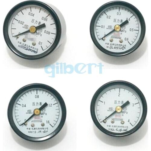 Y-40Z 40mm Axial Mount M10x1 Range 0.1-25 Mpa Air Compressor Pressure Gauge Face Pneumatic