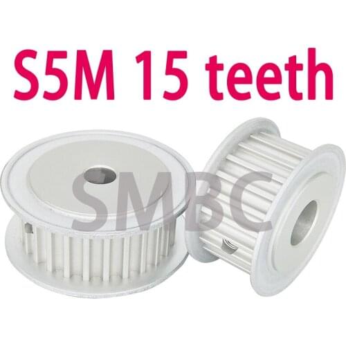 2pcs S5M 15teeth high torque Circular tooth synchro-pulley Timing Belt Pulleys Belt width 10 15 25