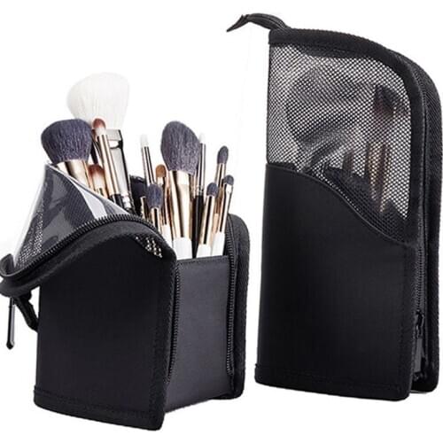 1 Pc Stand Cosmetic Bag for Women Clear Zipper Makeup Bag Travel Female Makeup Brush Holder Organizer Toiletry Bag Neceser 2021