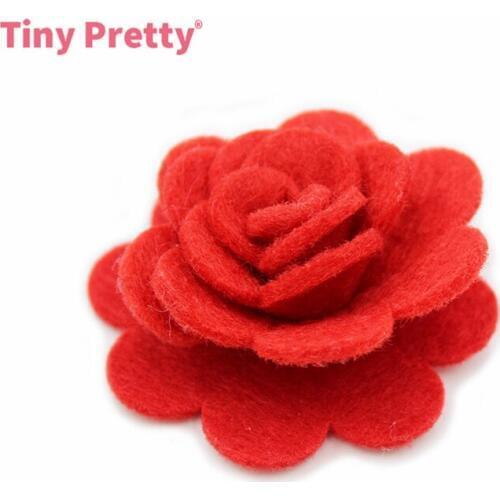 10PCS Handmade Red Rose Flowers 55mm Wool Felt Rolled Flowers for DIY Headband, Lapel Pin, Garlands, Photo Frame Embellishment