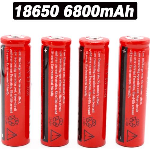 100% original 18650 battery 3.7V 6800mAh rechargeable liion battery for Led flashlight Torch batery litio battery