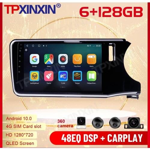 2 Din Carplay Android Radio Receiver Multimedia Stereo For Honda City Grace 2014 2015 2016 2017 GPS Navi Auto Recorder Head Unit