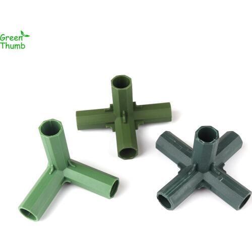 2pcs 16mm Plastic Stereoscopic Connectors Gardening Pillar Connector Vegetable Garden Climbing Plants Bracket Joints