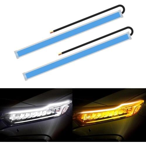 2X Newest Start-Scan LED Cars DRL Daytime Running Lights Turn Signal Strip lamp