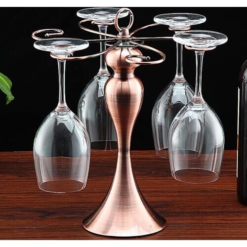 2020 Elegant Metal Wine Rack Stand Hanging Holder Storage Drinking Glasses Stemware Rack Shelf Wine Glass Cup Holder Display