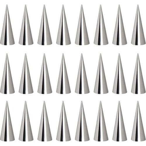 24PCS Stainless Steel Pastry Cream Horn Molds Conical Tube Cone Pastry Roll Horn Mould Kitchen Baking Coil Tool