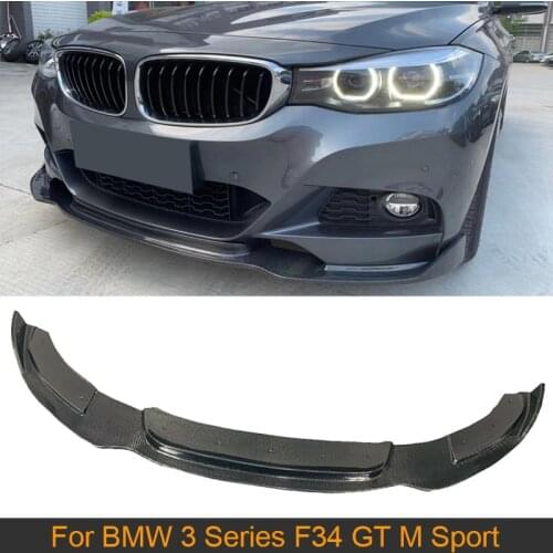 Car Front Bumper Lip Diffuser Spoiler For BMW 3 Series F34 GT M Sport 2014 - 2019 Front Bumper Lip Chin Spoiler Carbon Fiber