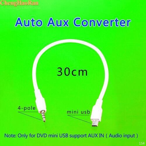 ChenghaoRan 1pc 30cm 3.5mm Stereo Male Plug To Mini USB 5 Pin Male Adapter Convertor Audio Cable male to male