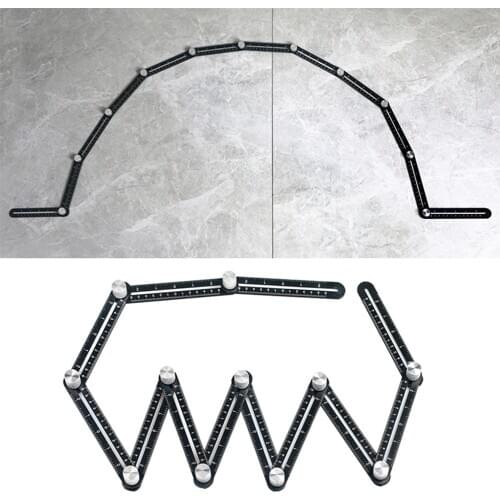 12 Fold Aluminium Alloy Angle Ruler Finder Measuring Ruler Template Tool Tile Wood Corner Locator Drill Guide Positioning Tools