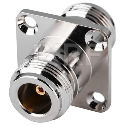 JX RF Connector N Female Jack to N Female RF Coax Adapter convertor 4-hole Panel mount flange chassis Nickelplated