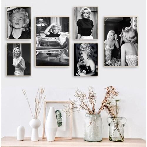 Canvas Marilyn Actor Monroe Paintings Wall Artwork Poster Pictures Prints Nordic Style Home Decor For Living Room Modular Frame