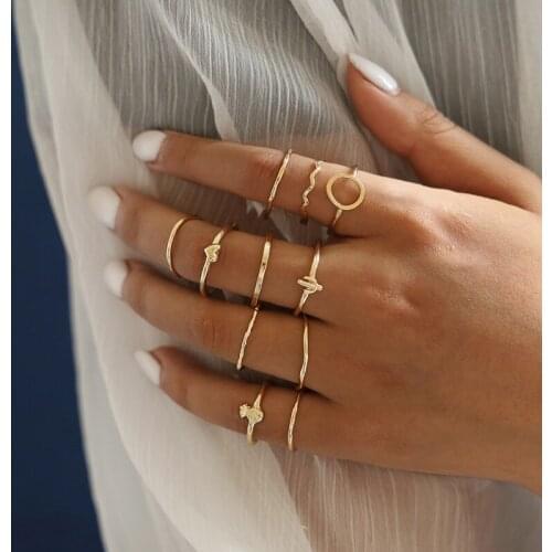 Yobest Korean edition ring ten sets female individuality combination contracted student adorn article gift