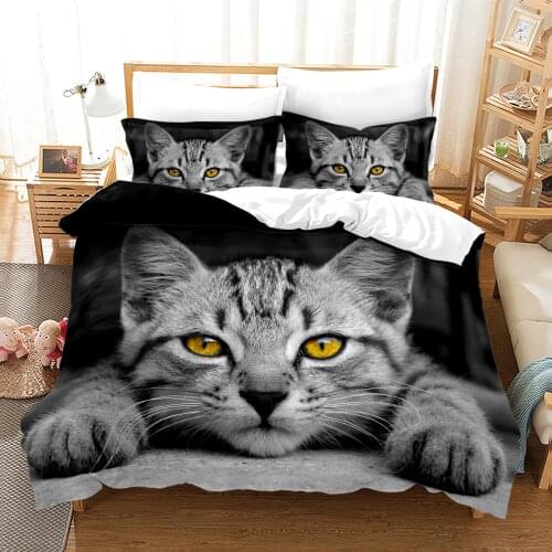 Cat Bedding Set Animals Duvet Cover Sets Comforter Bed Linen Twin Queen King Single Size Dropshipping