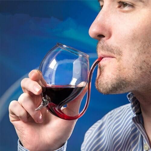 Creative Wine Glass Cocktail Glass Cup Whiskey Glass Heat Resistant Juice Glass Cup With Straw For Drink Home Party Bar Club