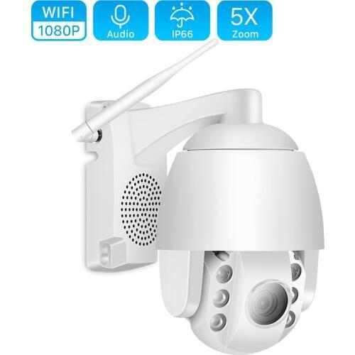 Super Mini 2.5 Inch PTZ Speed Dome WIFI IP Camera 1080P Outdoor 5X Zoom / 4mm Fixed Lens Wireless Camera IR 60m Two Way Audio