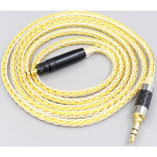 LN007279 8 Core Silver Gold Plated Braided Earphone Cable For Ultrasone Performance 820 880 Signature DXP PRO STUDIO