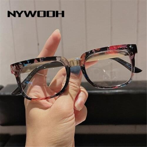 NYWOOH Metal Square Glasses Frames Women Men Optical Lens for Ladies Vintage Eyeglass Frame Male Black Eyewear