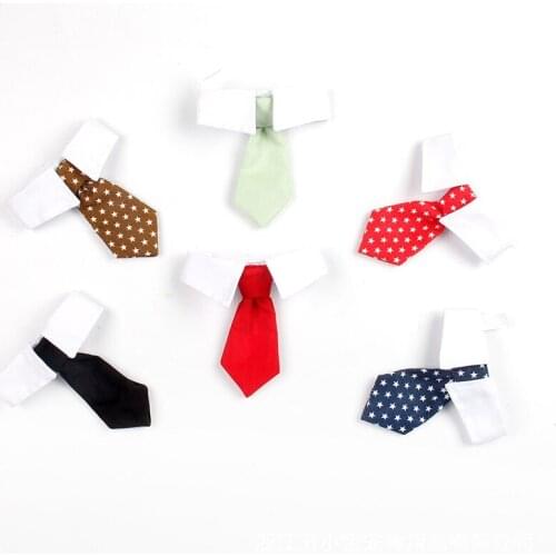 Fashion Pet Accessories Solid Color Cat Dog Collar Bow Tie Adjustable Cotton Puppy Kitten Neck Strap Formal Necktie for Wedding