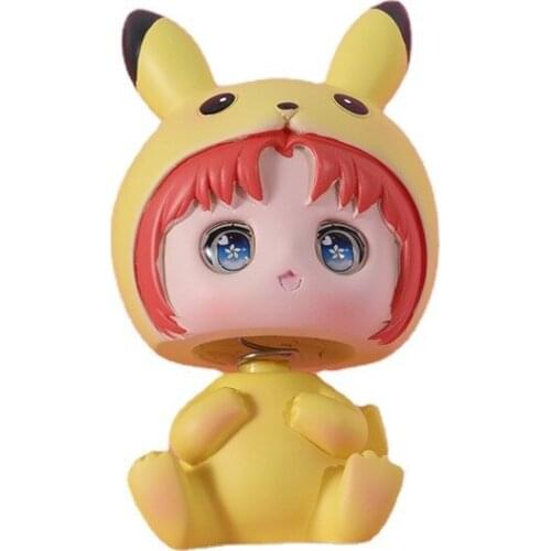 Cartoon Cute Rabbit Animal Planet Car Shaking Head Ornaments Anime Characters Car Central Control Figurine Toy Doll Girl Gift
