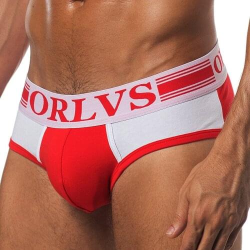 ORLVS Brand 50PC/LOT Wholesale Breathable Men Underwear Sexy Gay Briefs Breathable Male Underpants Men Panties Cotton Quick Dry