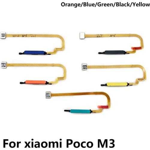 5PCS Original New For Xiaomi Mi Poco X3 NFC Poco M3 Home Button Fingerprint Sensor Touch ID Replacement Parts