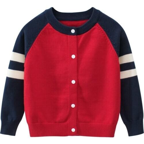 Autumn Baby Boys Sweater Toddler Boys O-Neck Jumper Knitwear Long-Sleeve Cotton Cardigans Children Clothes Kids Sweater Coat